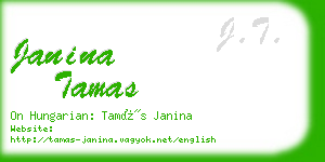 janina tamas business card